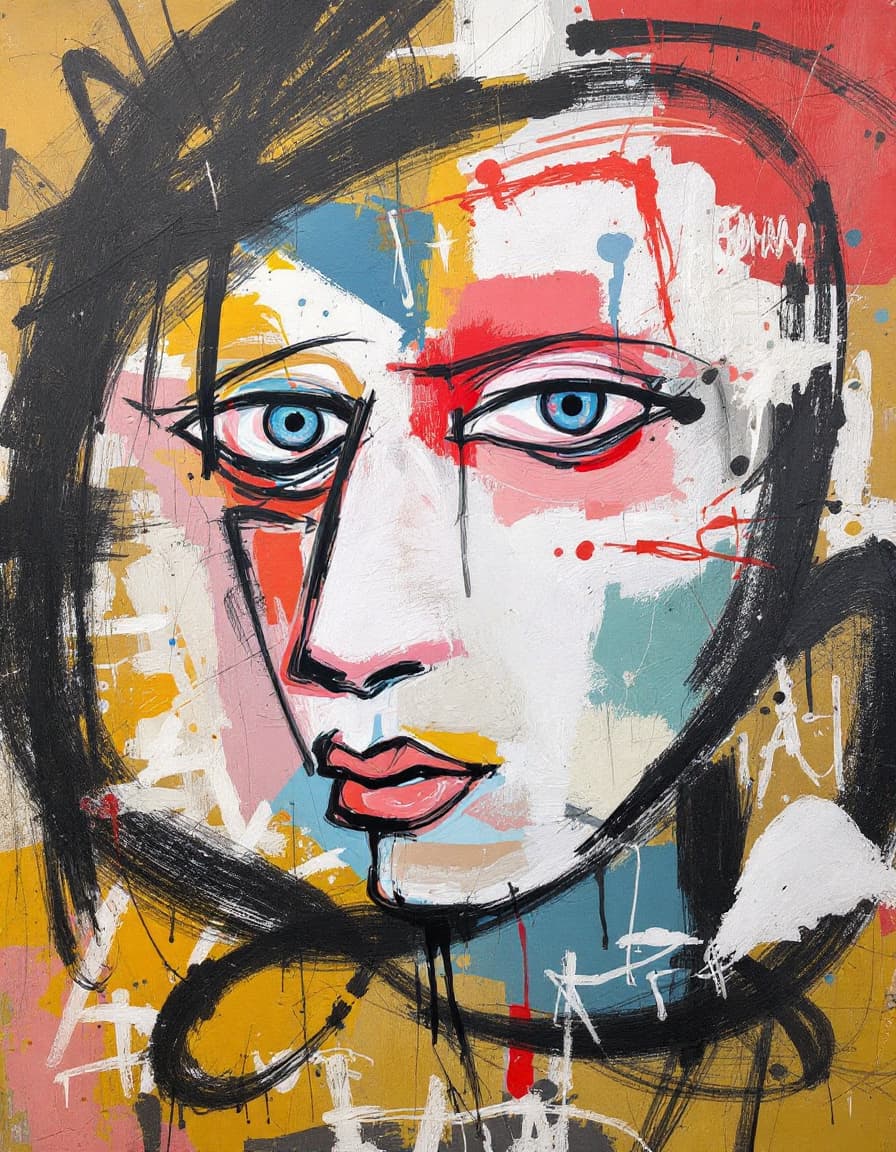 AI generated: Autorretrato de jean-Míchel basquiat