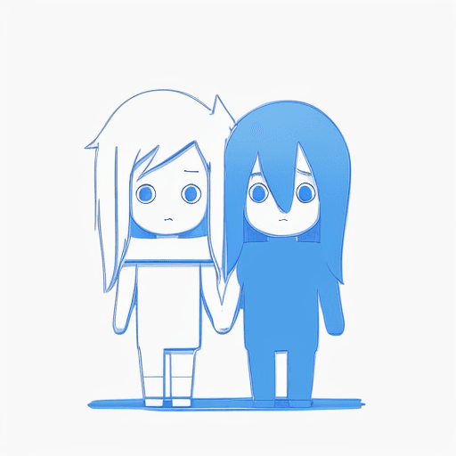 AI generated: [a whimsical blue line art : minimalist illustration], suitable for print on demand and captivating ...