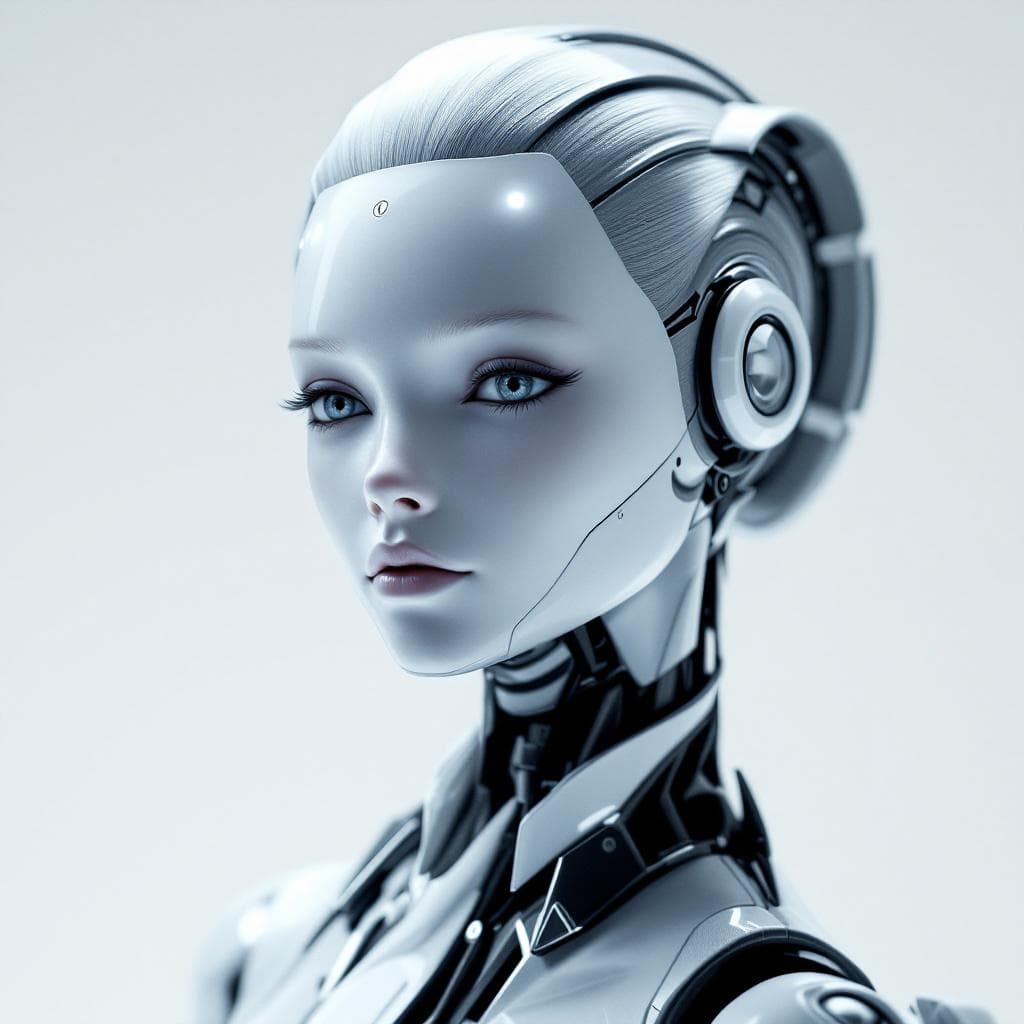 AI generated: Create an image of AI Puppetry. What would a character look like in AI/UE5/CGI/? Change background, ...