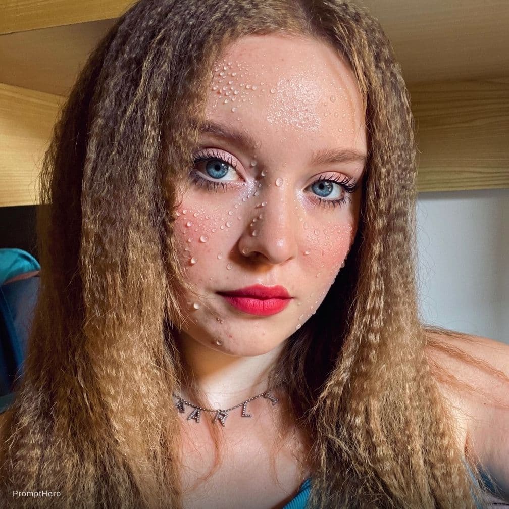 AI generated: Cum on her face .