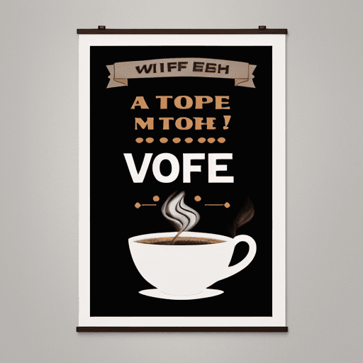 AI generated: a poster ,have the word"wish coffee" on the top  