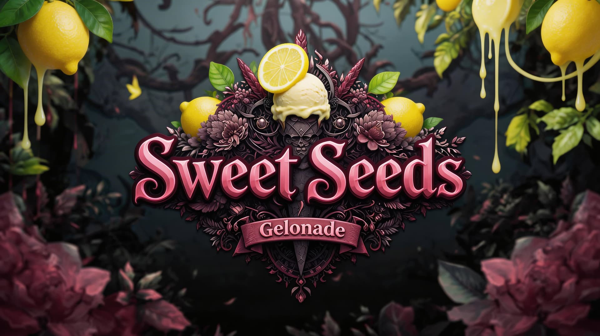 AI generated: Creat a Image in the same direction like the uploaded Picture, but use a Text with "Sweet Seeds " an...