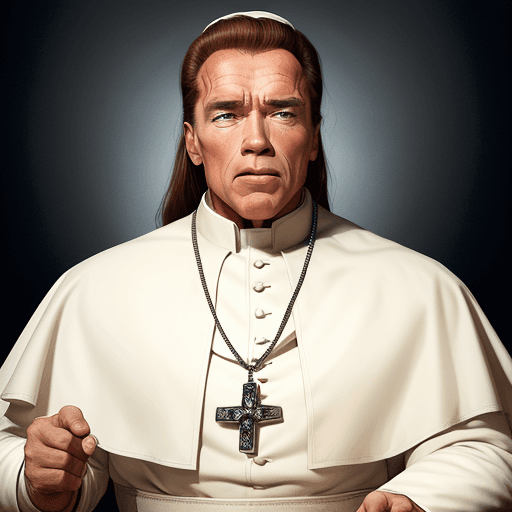 AI generated: arnold schwarzenegger as pope