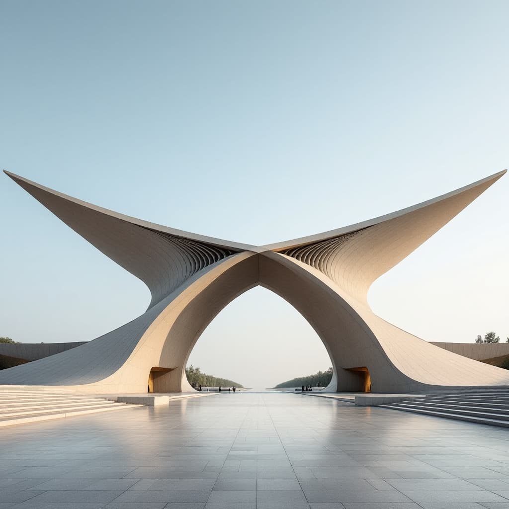 AI generated: an entrance gate inspired by the iconic entrance gate of the University of Tehran in Iran. The has s...