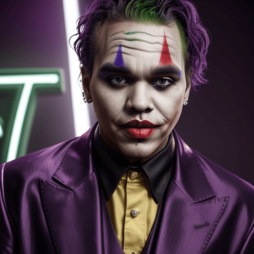 AI generated: singer chris brown, joker_neon_makeup_high_details_8k