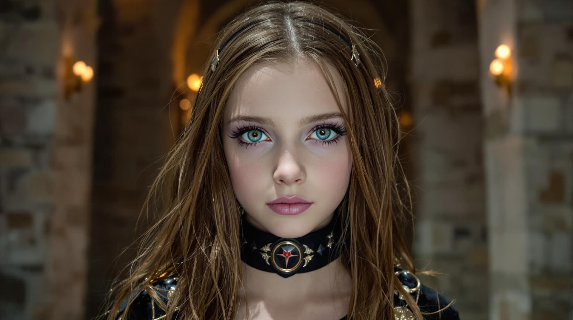 AI generated: a professional photo of a exceptionally beautiful in the world, vampire death dealer, (age 7), (seve...