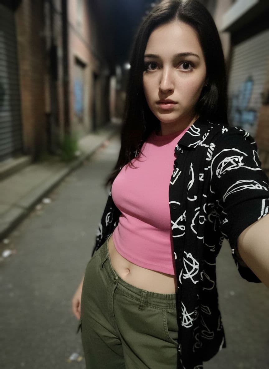 AI generated: A lo-fi 2010s iPhone selfie ofa casual girl, no clear subject or specific composition—just a casual,...