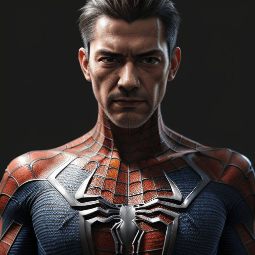 AI generated: Full potrait of Rugged thin muscular spiderman ,full long highly intricate detailed, light and shado...