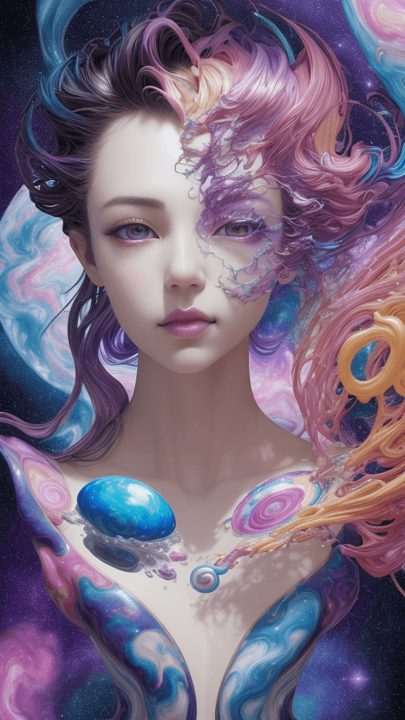 AI generated: "hey girl im on acid i can feel my soul", complex celestial-energy background, colorful best image q...