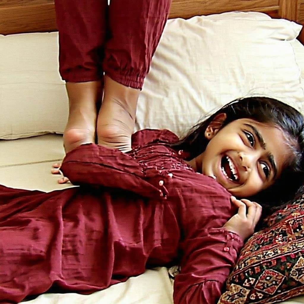 AI generated: A tiny super young Muslim Pakistani girl, as she lays on her back, her legs held in the air by a man...