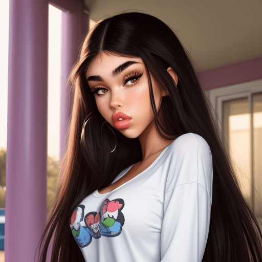 AI generated: Madison beer big lips beautiful


