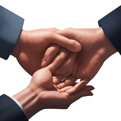 AI generated: High quality, realistic, people standing with the palms of two hands, logo