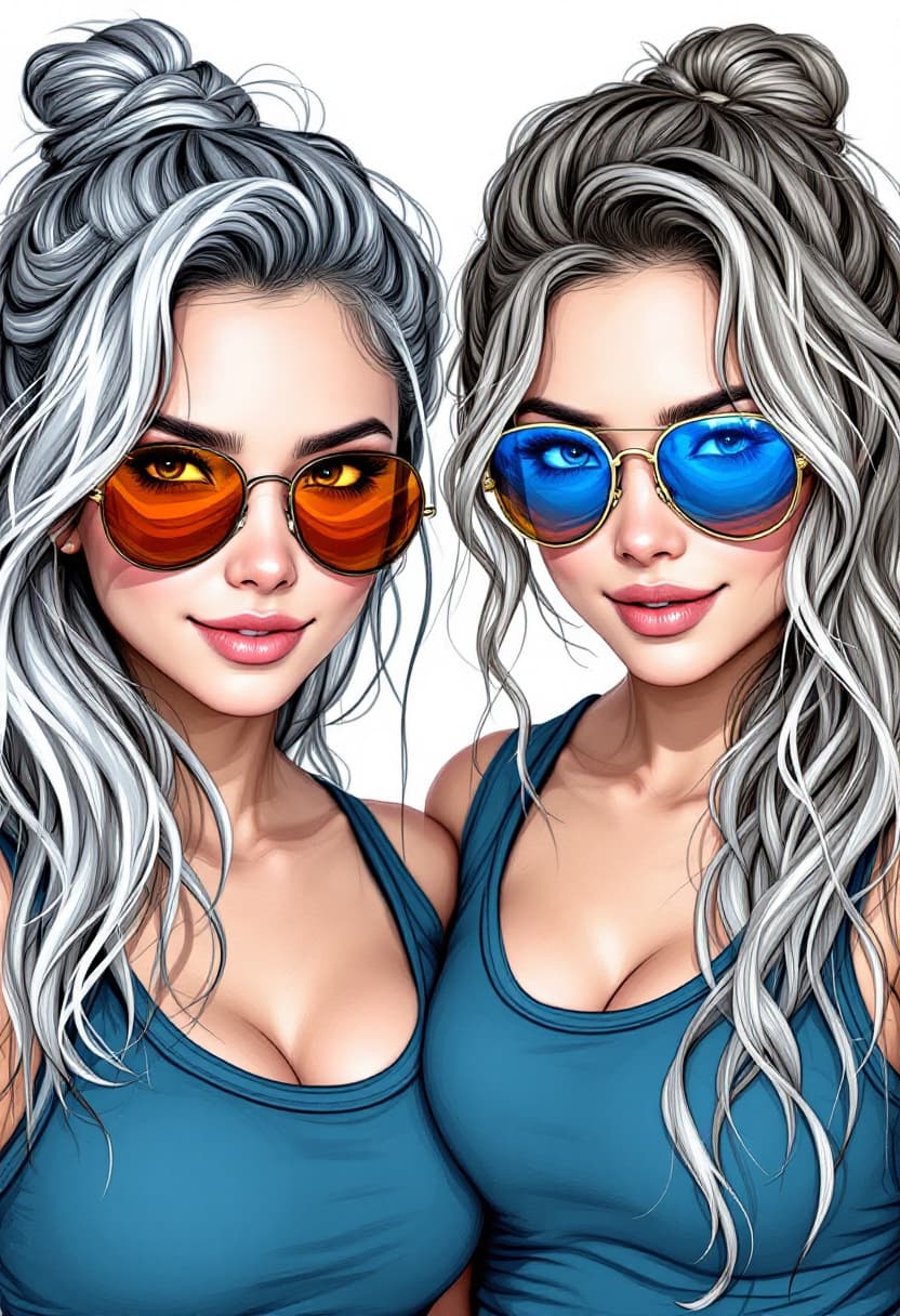 AI generated: This is a digital drawing in a detailed, realistic style. It features cyberpunk warriors woman with ...