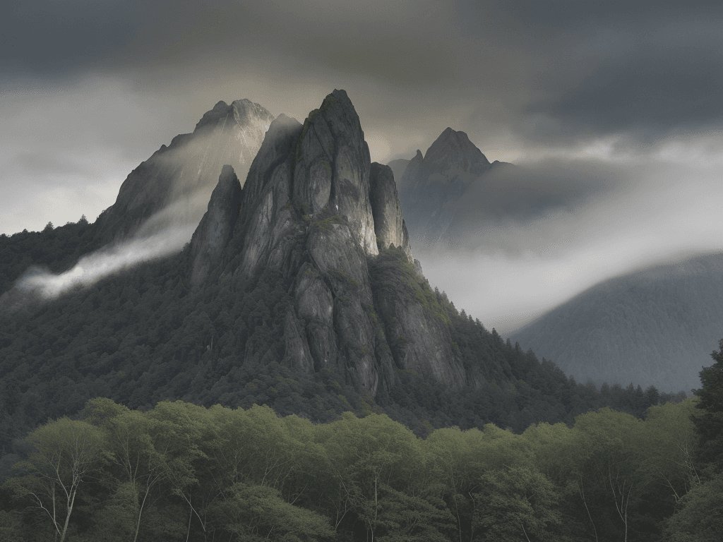 AI generated: Dense foliage with varied tree species, including deciduous and evergreen trees, creates a vibrant a...