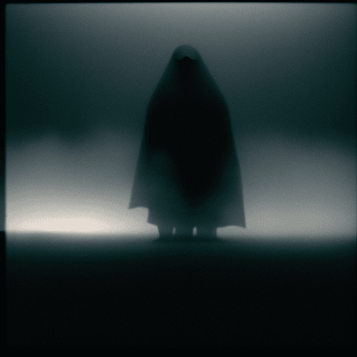 AI generated: (Analog photo),  black sheet 
ghost floating in the mist , (cinematic  lighting, high quality, film ...
