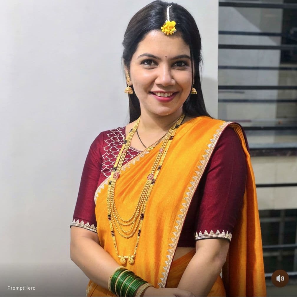 AI generated: Show her deep cleavage 