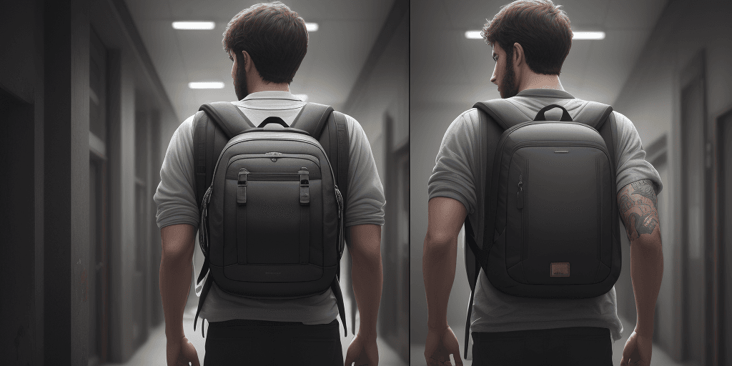 AI generated: The man who replaced his bad torn dirty backpack with a very nice one, high detail, hd , 8k 