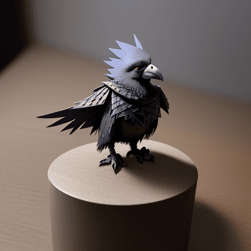 AI generated: Kenku crow, miniature, dnd game, high detail, sharp focus --ar 3:4