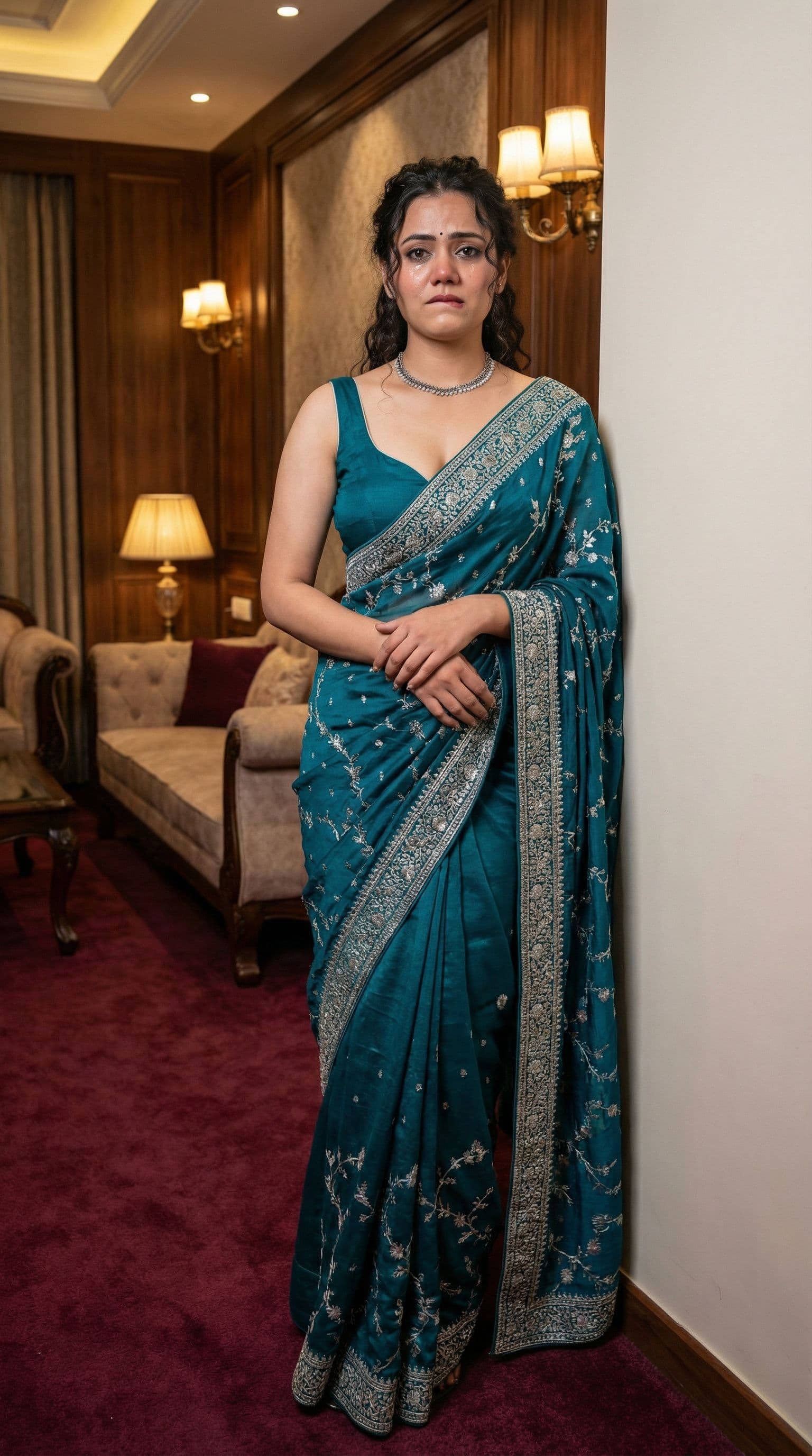 AI generated: Full body view  of most beautiful girl as most beautiful indian realstic girl with plus size FLAT st...