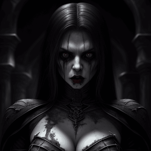 AI generated: Female superior ancient Strigoi vampire, horror, ultra-detailed, HDR, cinematic