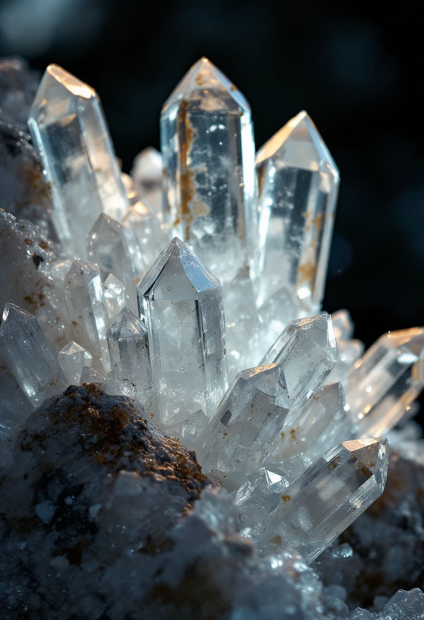AI generated: crystals bunched close together, dramatic lighting