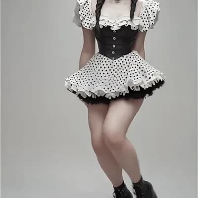 AI generated video: She gets up and dances a river dance, heels tapping rhythmically while she hums "Lord of the Dance" ...