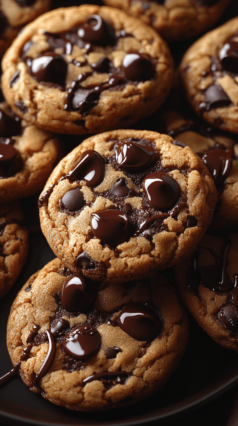 AI generated: A close-up of a plate of chocolate chip cookies showcasing their soft texture and vibrant color, pho...