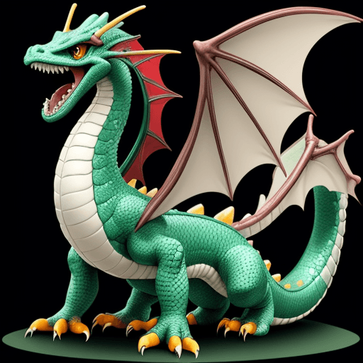 AI generated: happy  baby wing dragon art lines without fill color