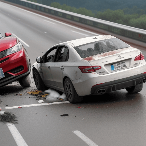 AI generated: Accidente de tránsito con heridos, imagen real, 8k en autopista