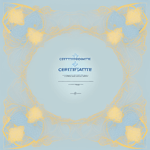 AI generated: "Certificate of Participation" Background: Light blue,yellow and elegant, soft shades, pastel tone. ...