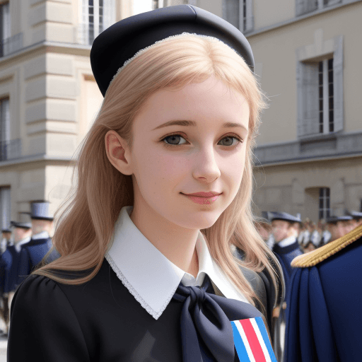 AI generated: Élisabeth vielle Borne nommé a l'academie francaise en habit de parade