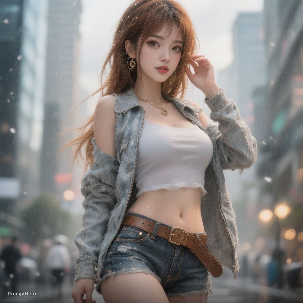 AI generated: Make this lady wearing very thight and short clothes