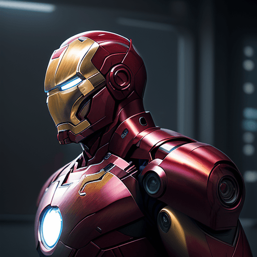 AI generated: iron man and batman, photorealism, future, futurism, mechanics, portrait, full face, film frame, cin...