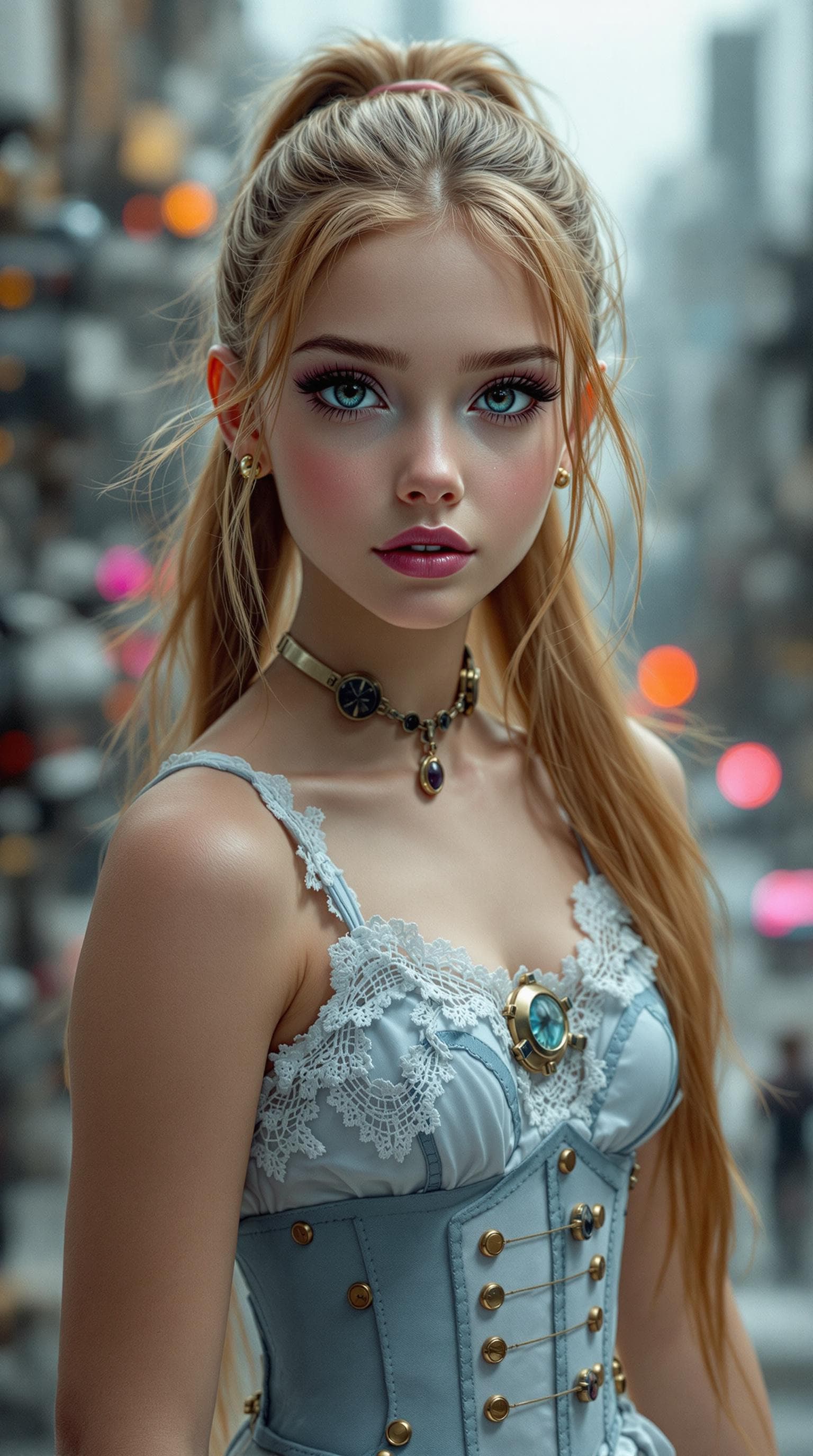 AI generated: a professional photo of a exceptionally beautiful girl in the world (age 9), (nine year old), highly...