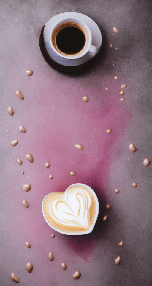 AI generated: **The image captures a splash of coffee and cream inside a cup from the side floating in clouds, pin...