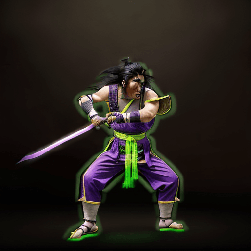 AI generated: Photo of a ultra realistic traditional japanese warrior, standing in jump ready position, aggressivl...