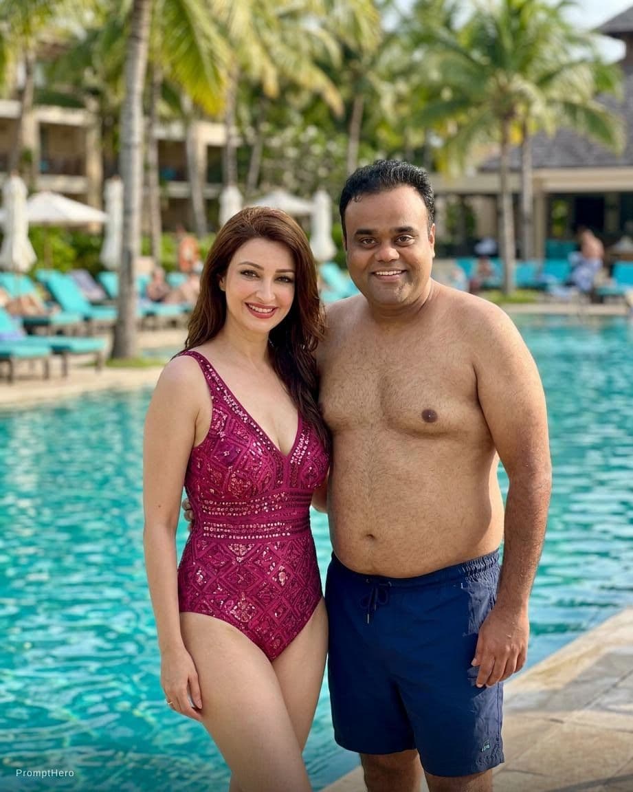 AI generated: Both person in swimming costume