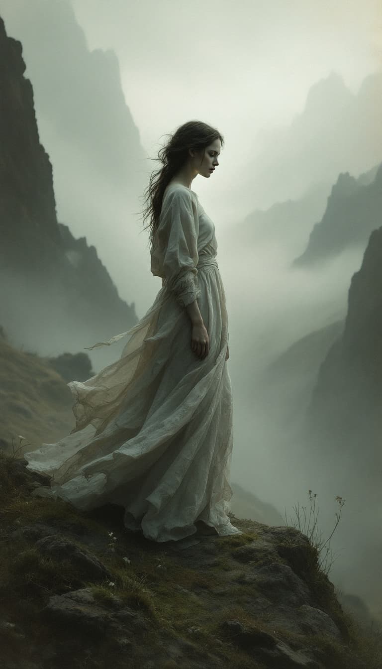 AI generated: Channeling the Romanticism period and Caspar David Friedrich, a powerfully evocative, full-body depi...