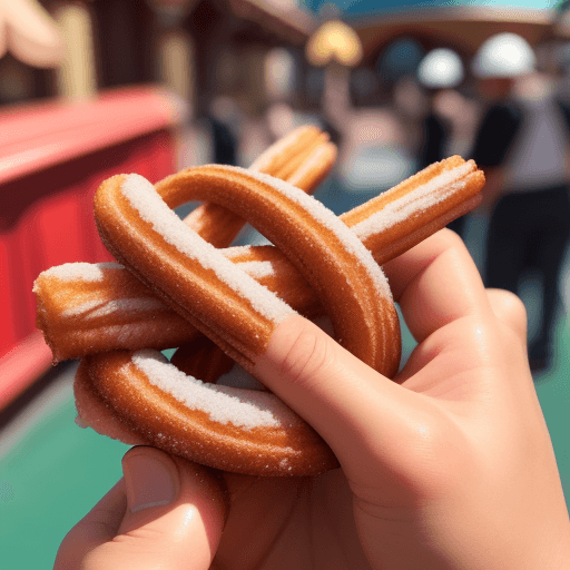 AI generated: churro at disneyland disney food blog dfb instagram realistic hand photo day delicious