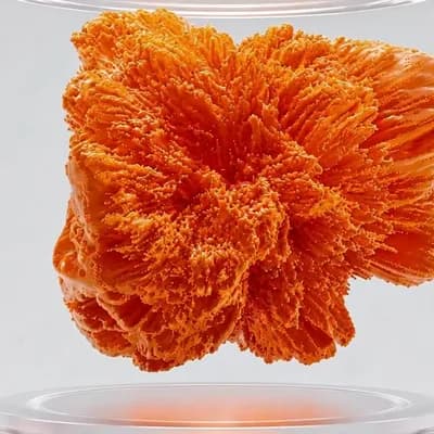 AI generated video: Use the provided image as the visual reference. Animate the orange floating molecule as if it were a...