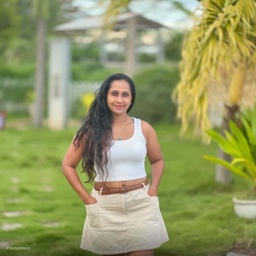 AI generated: Wearing bikini and deep navel show 