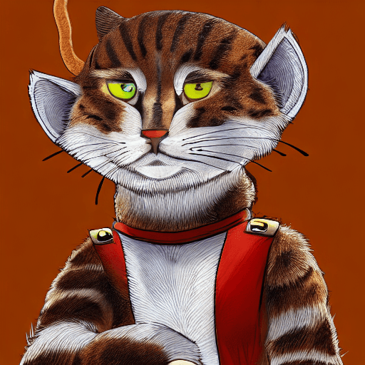 AI generated: gay, furry, nsfw, anthropomorphic, feline, cat, brown fur, striped fur, blue eyes, ears with tuff, l...