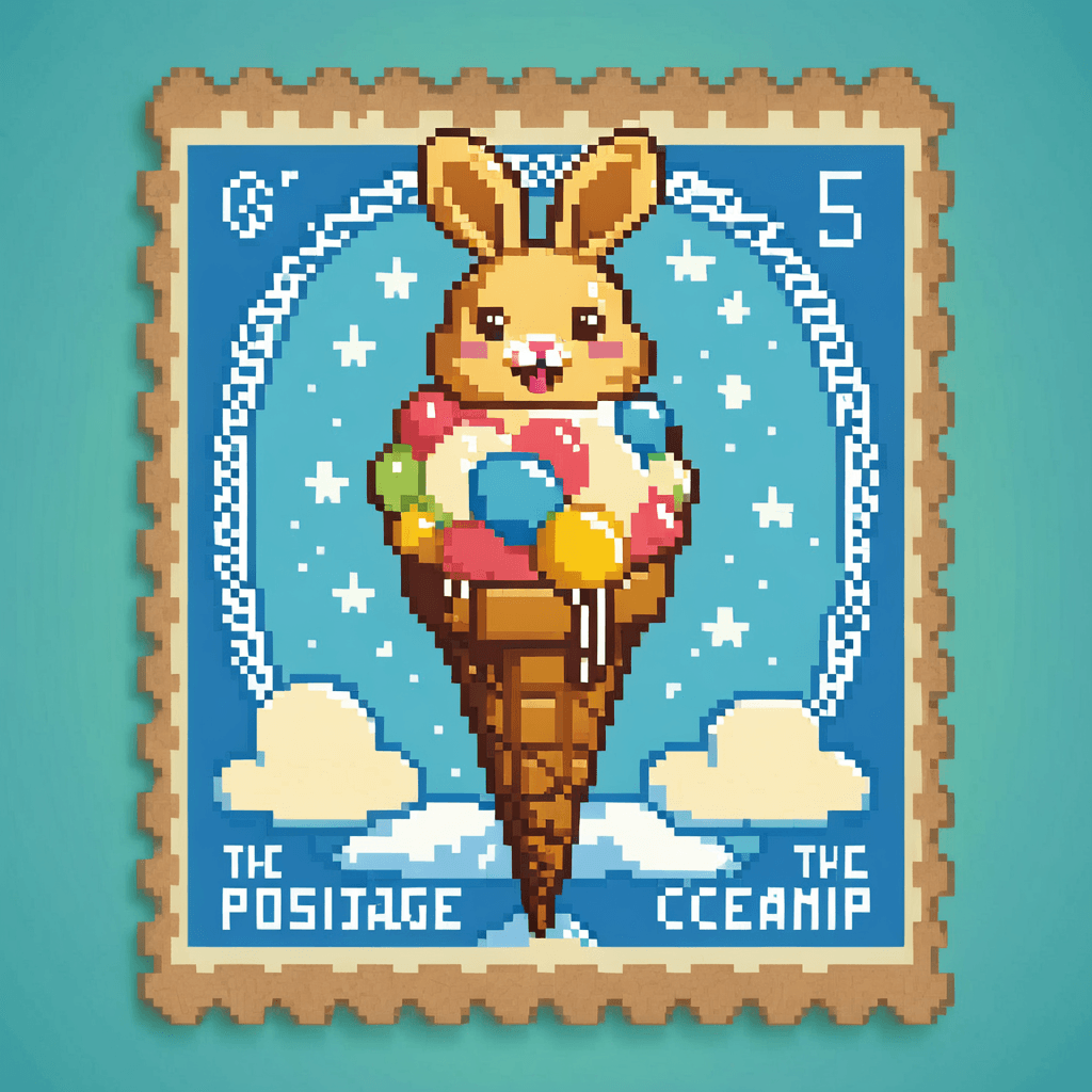 AI generated: a happy bunny shaped ice cream popsicle, cute, dancing, friends, ice cream hopsital room, mommy ice ...