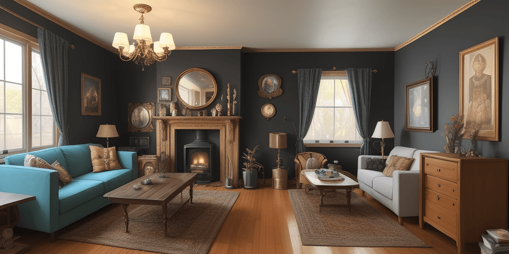 AI generated: Once upon a time, in a cozy little town house, there is warm house with AI technology in the room, s...