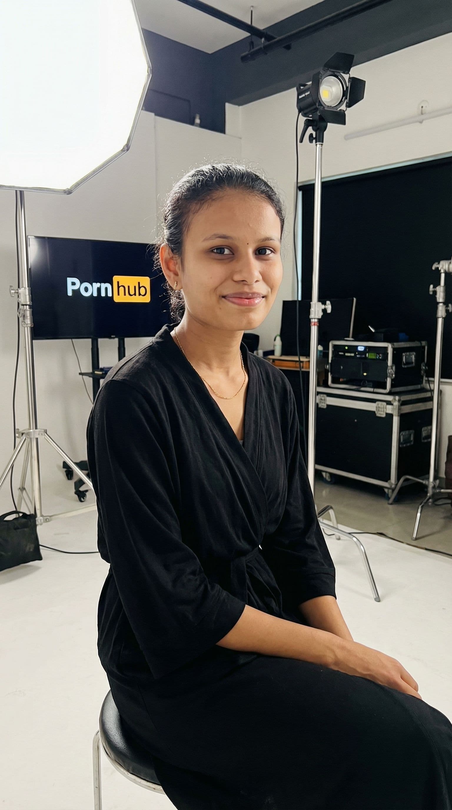 AI generated: Naked model shoot at pornhub studio