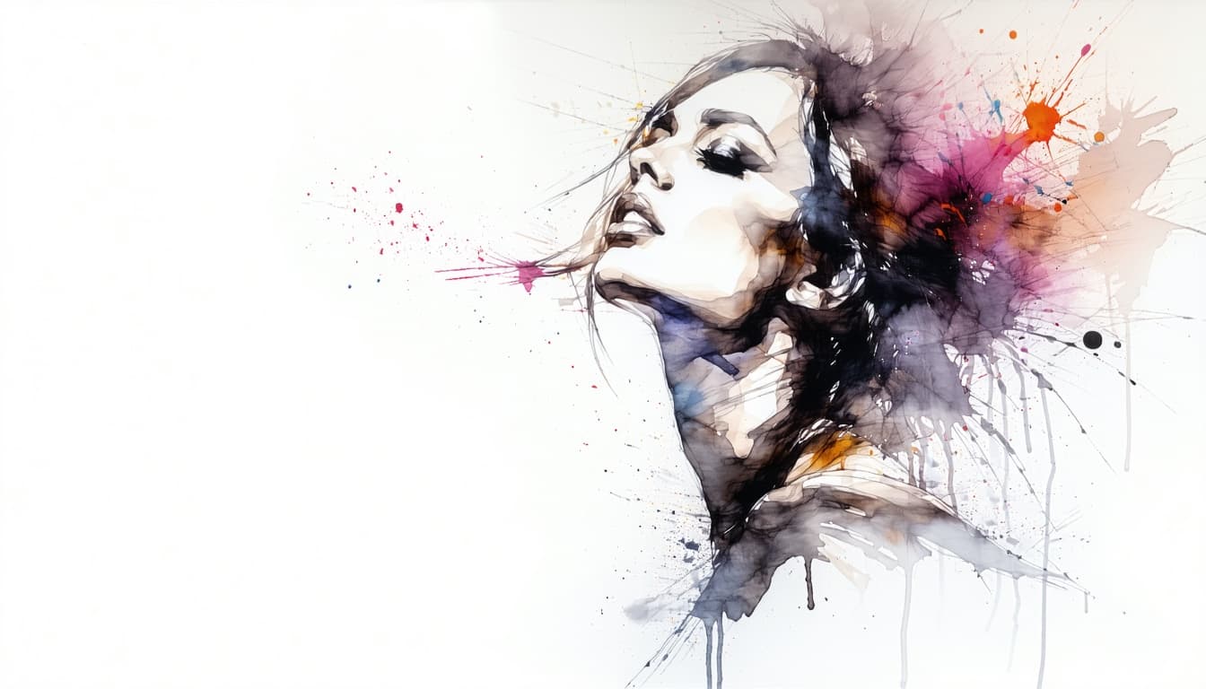 AI generated: Finely tuned, stylized watercolor painting surrounded by vibrant white areas
The ethereal, cinemati...
