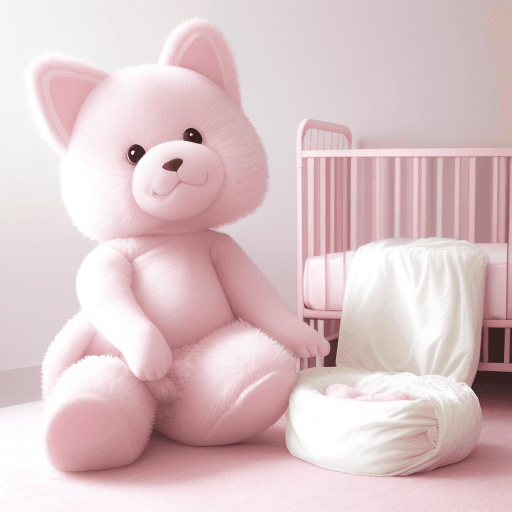 AI generated: Pink nursery, diaper, furry