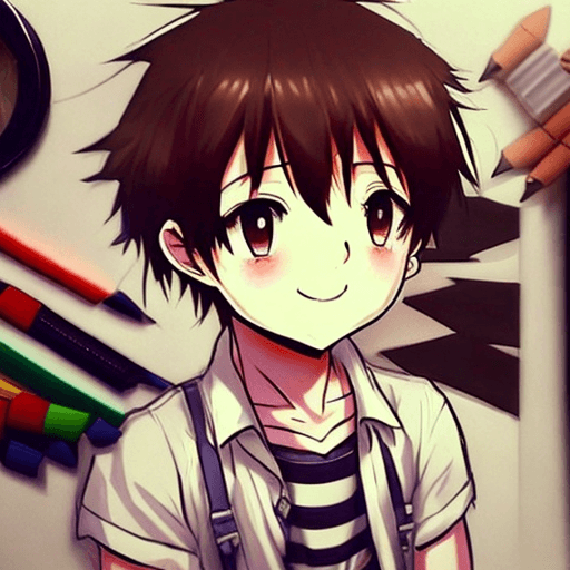 AI generated: Cute Anime drawing, boy 
