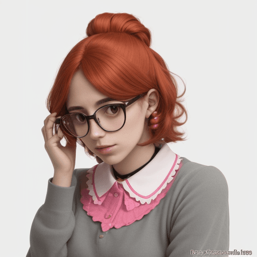 AI generated: Créame un personaje adolecente femenino pelo largo con un cubo como collar 