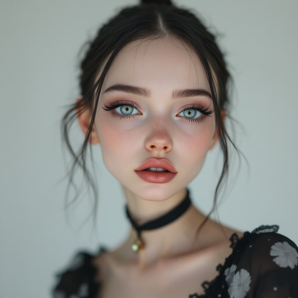 AI generated: Create an ultra-realistic, high-quality Instagram-style photograph of a very thin, petite, and cute ...